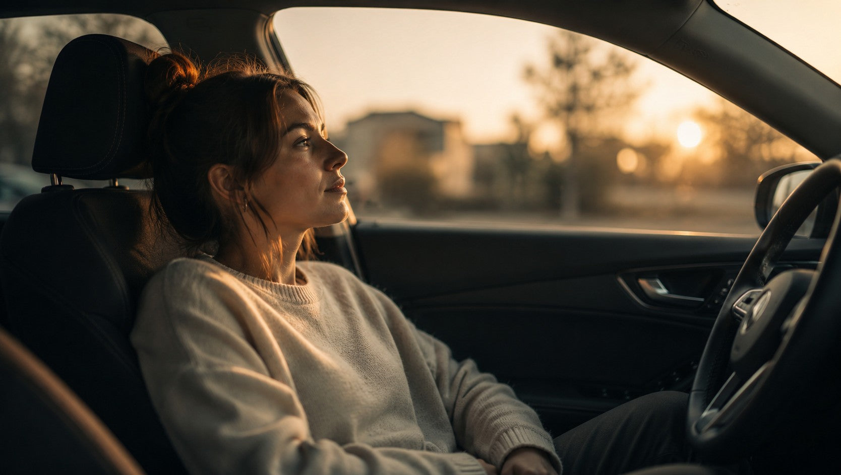 Entspannter Moment im Auto mit Vanilla CALM Atmosphäre von ScanTheDrop