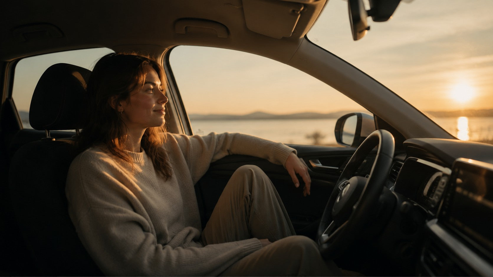 Entspannte Autofahrt am Abend mit Vanilla CALM Duftanhänger von ScanTheDrop